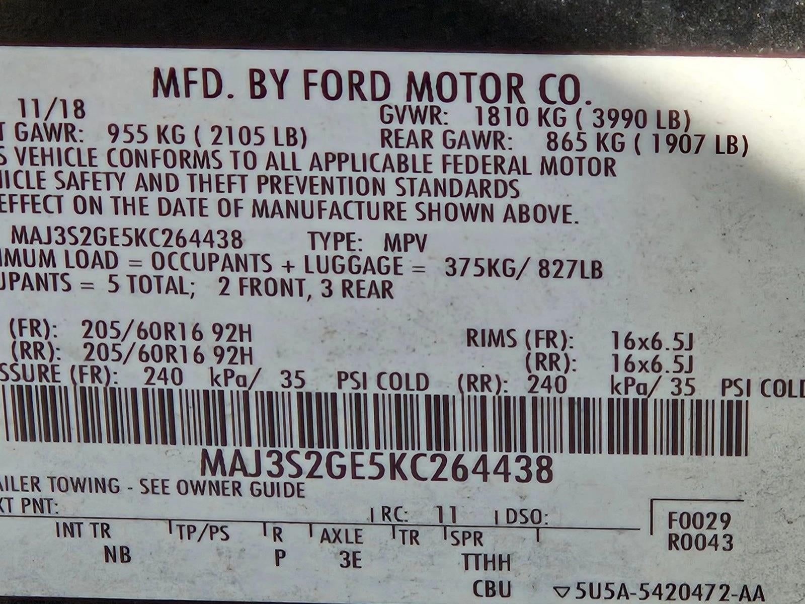 2019 Ford EcoSport SE FWD