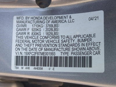 2021 Honda Civic Sedan Sport CVT