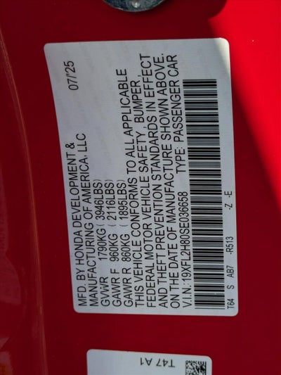 2025 Honda Civic Hatchback Sport CVT