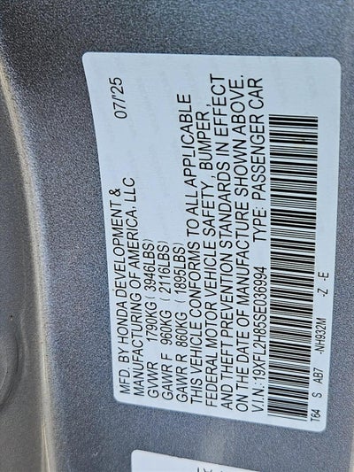 2025 Honda Civic Hatchback Sport CVT