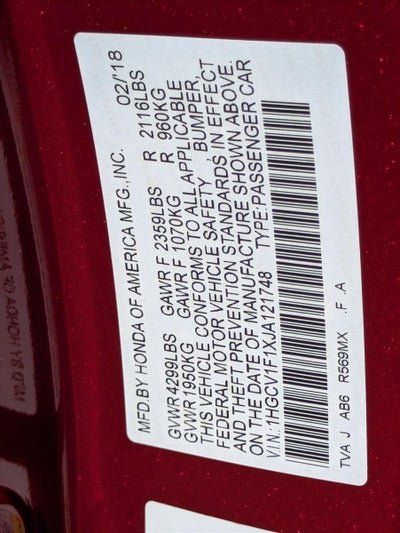 2018 Honda Accord Sedan LX CVT