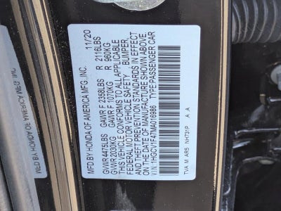 2021 Honda Accord Sedan Sport SE 1.5T CVT