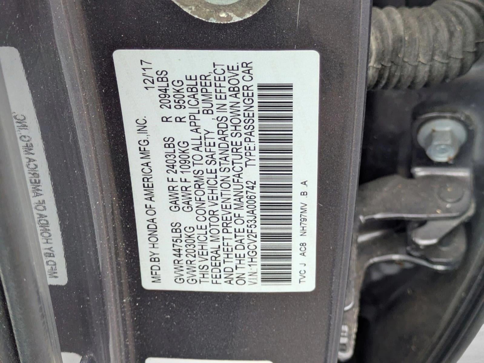 2018 Honda Accord Sedan EX-L 2.0T Automatic