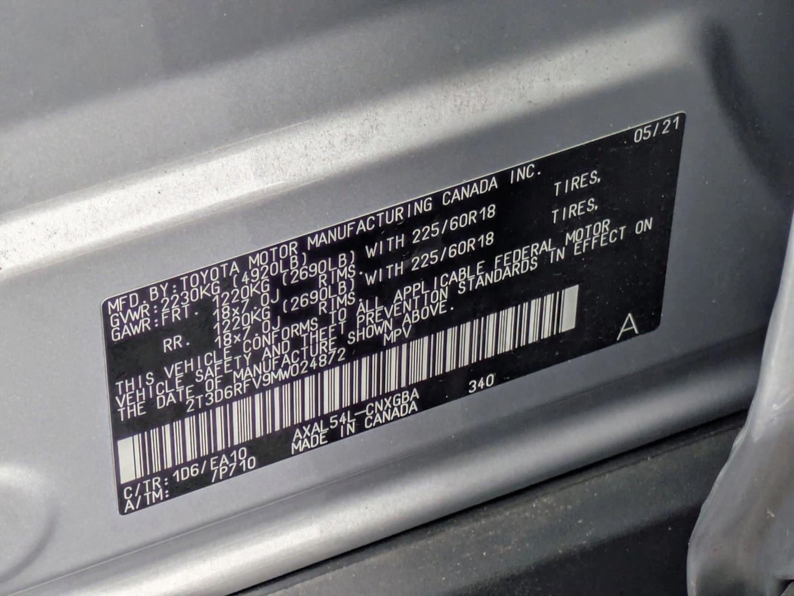 2021 Toyota RAV4 Hybrid Limited AWD (Natl)