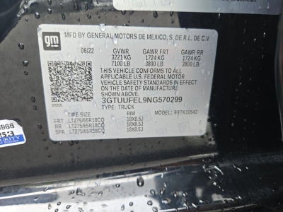 2022 GMC Sierra 1500 Crew Cab Short Box 4-Wheel Drive AT4X