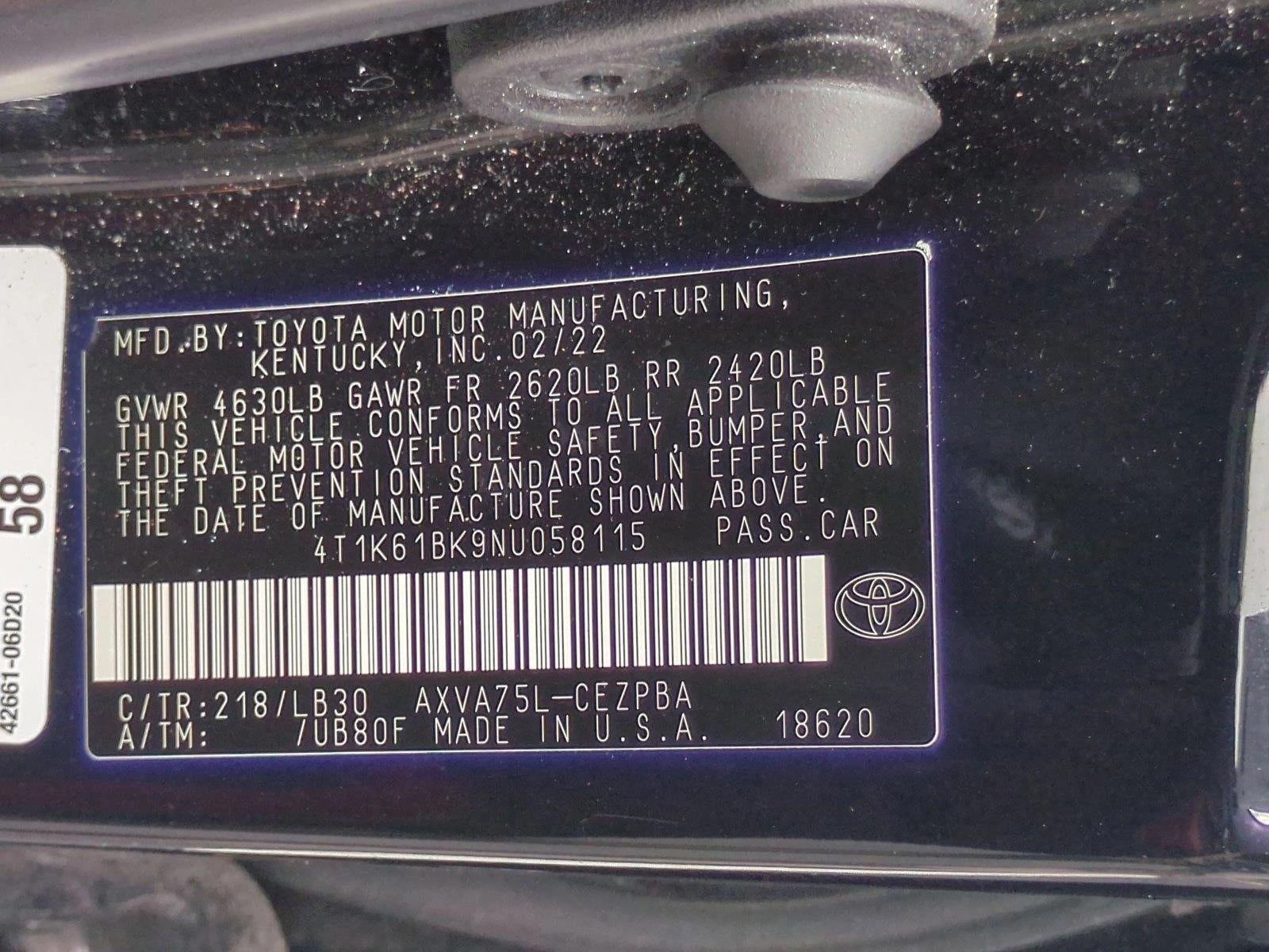 2022 Toyota Camry XSE Auto AWD (Natl)