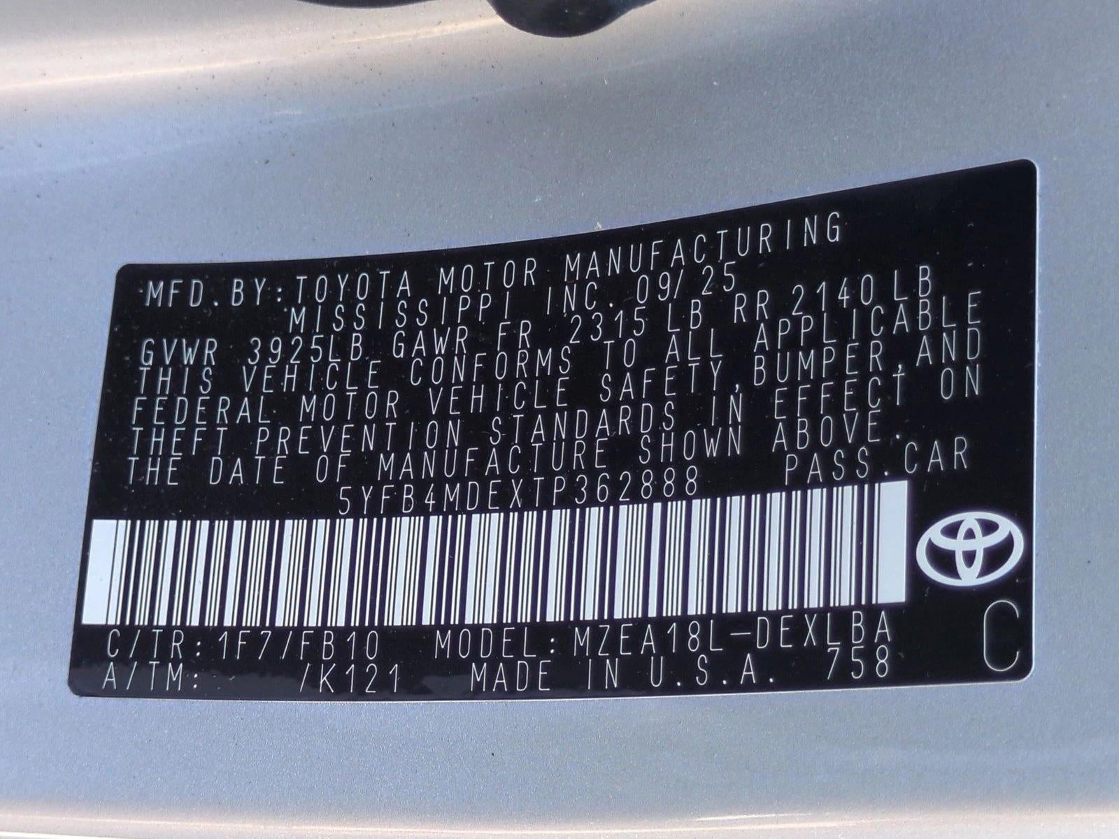 2026 Toyota Corolla LE CVT (Natl)