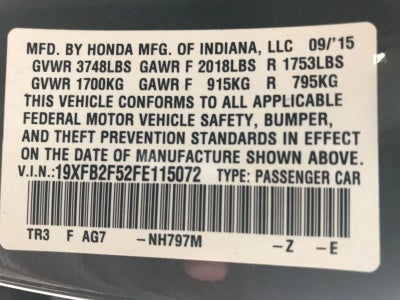 2015 Honda Civic Sedan LX CVT