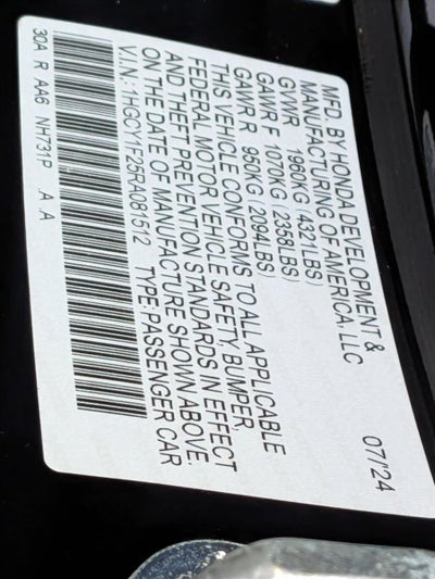 2024 Honda Accord Sedan LX CVT