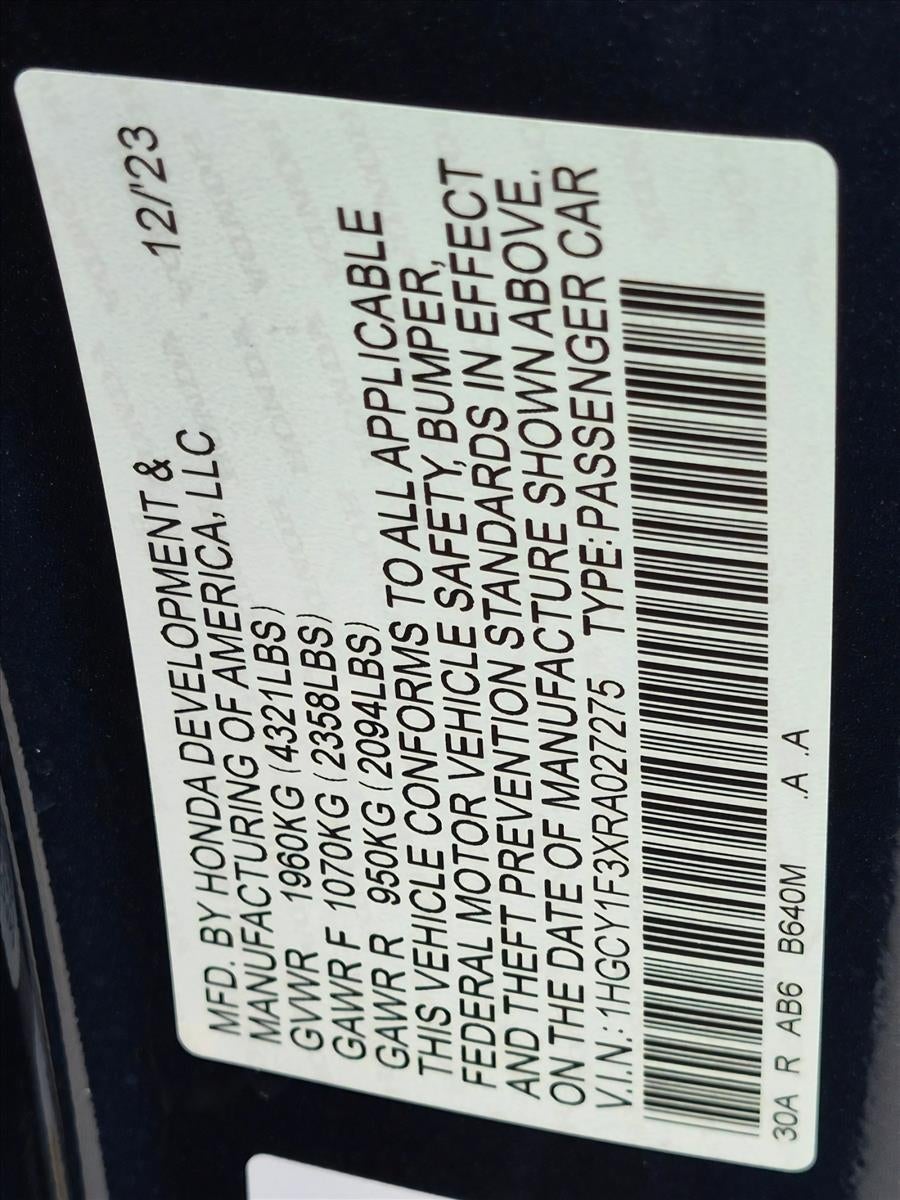 2024 Honda Accord Sedan EX CVT