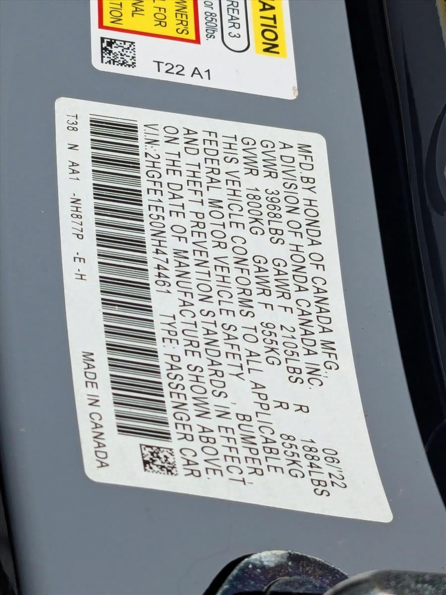 2022 Honda Civic Si Si Manual Sedan