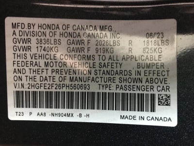 2023 Honda Civic Sedan LX CVT