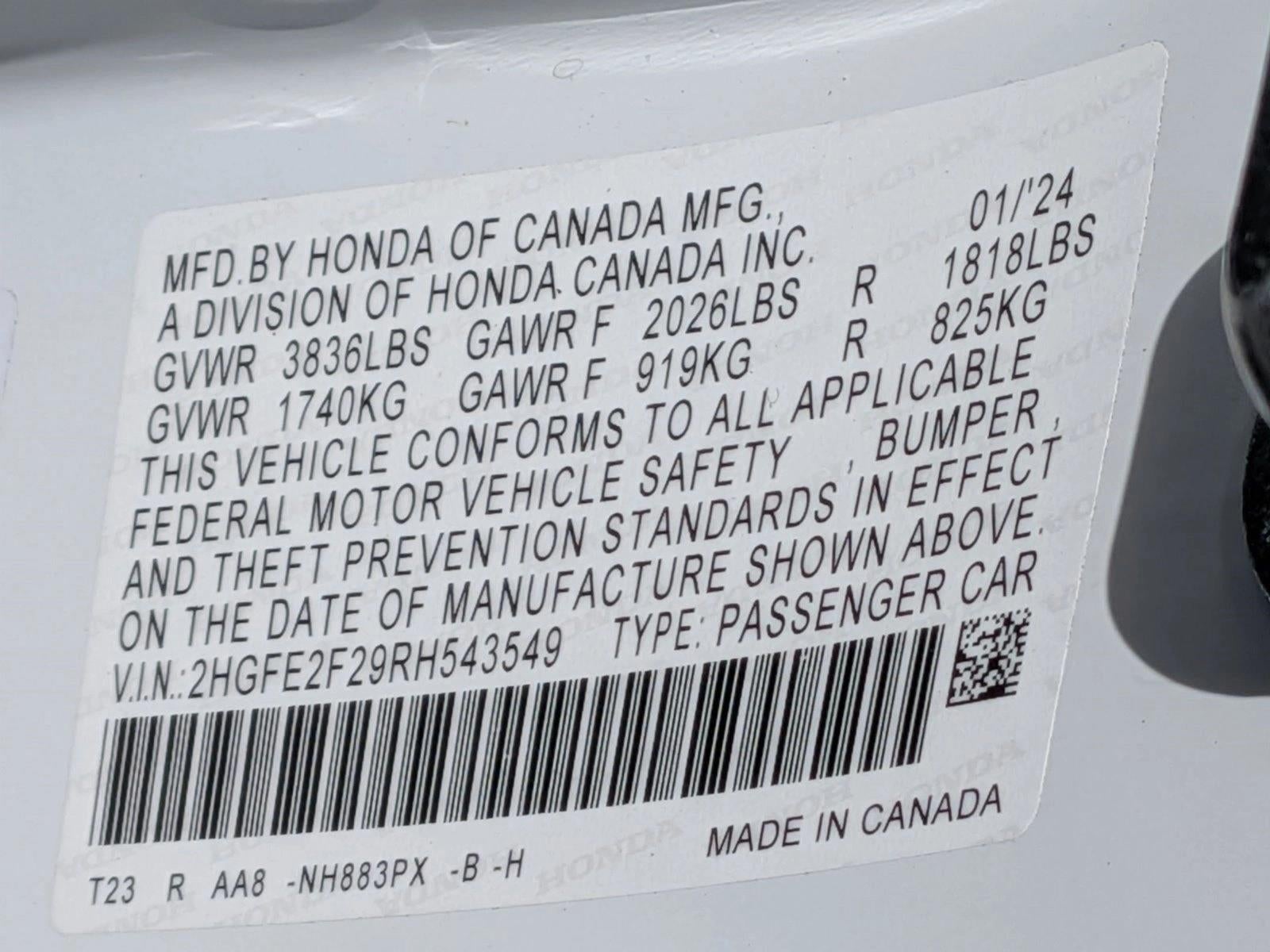 2024 Honda Civic Sedan LX CVT