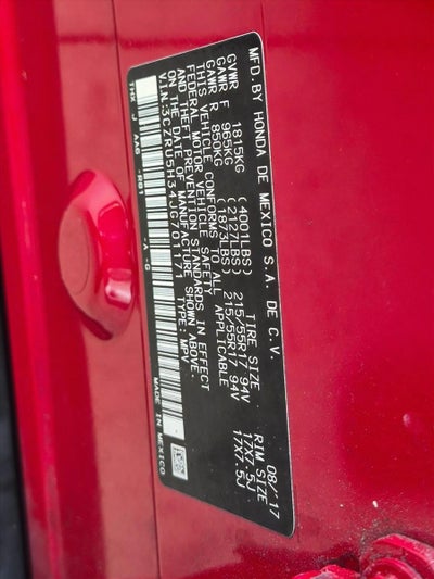 2018 Honda HR-V LX 2WD CVT