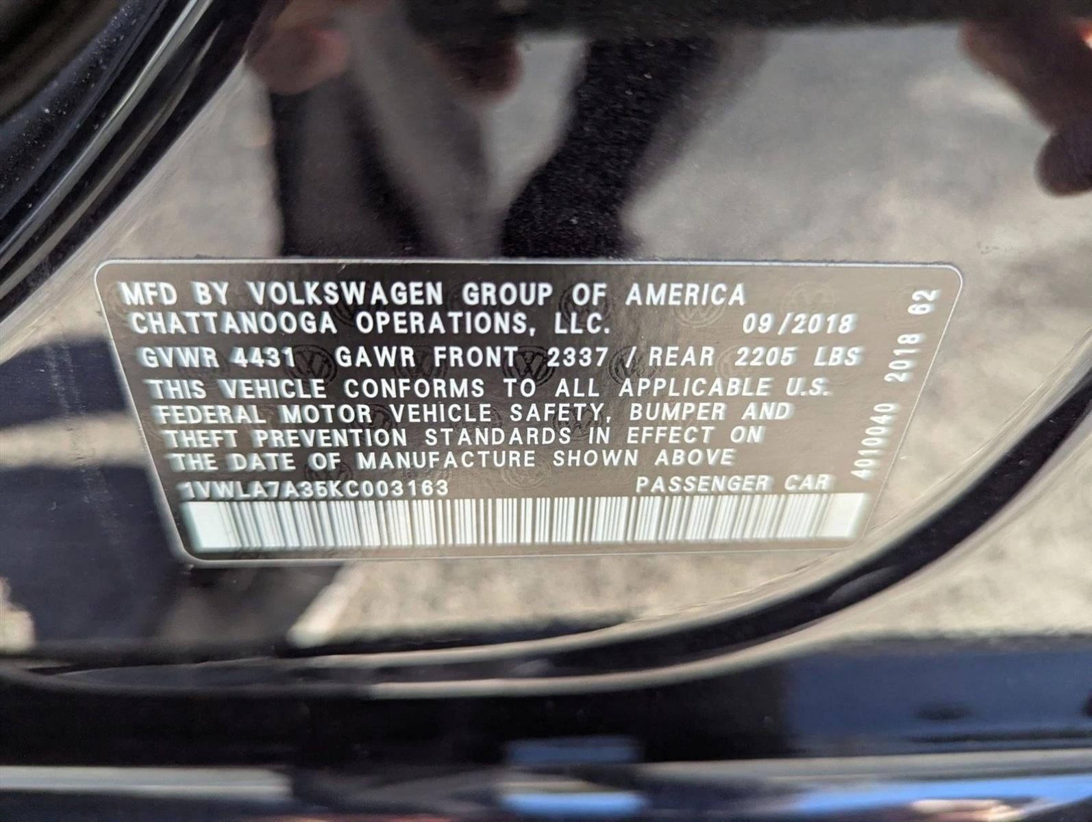 2019 Volkswagen Passat 2.0T Wolfsburg Edition Auto