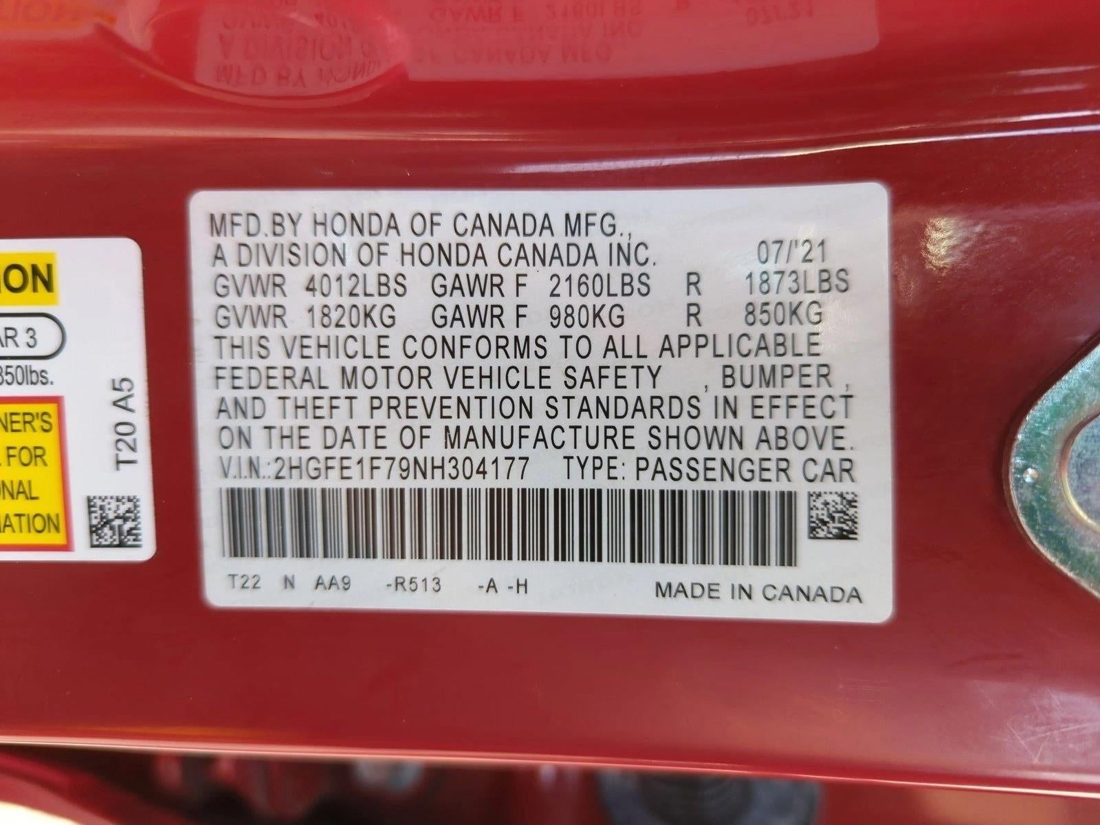 2022 Honda Civic Sedan EX CVT