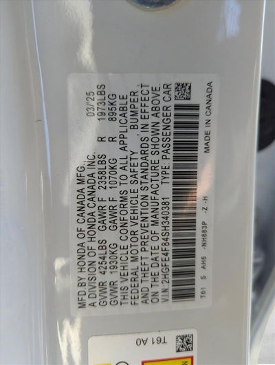 2025 Honda Civic Sedan Hybrid Sport CVT