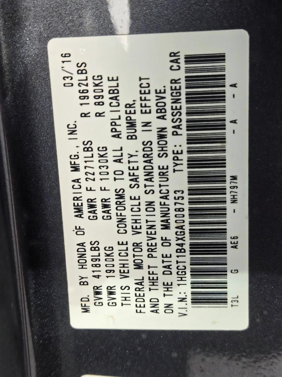 2016 Honda Accord Coupe LX-S CVT with Honda Sensing