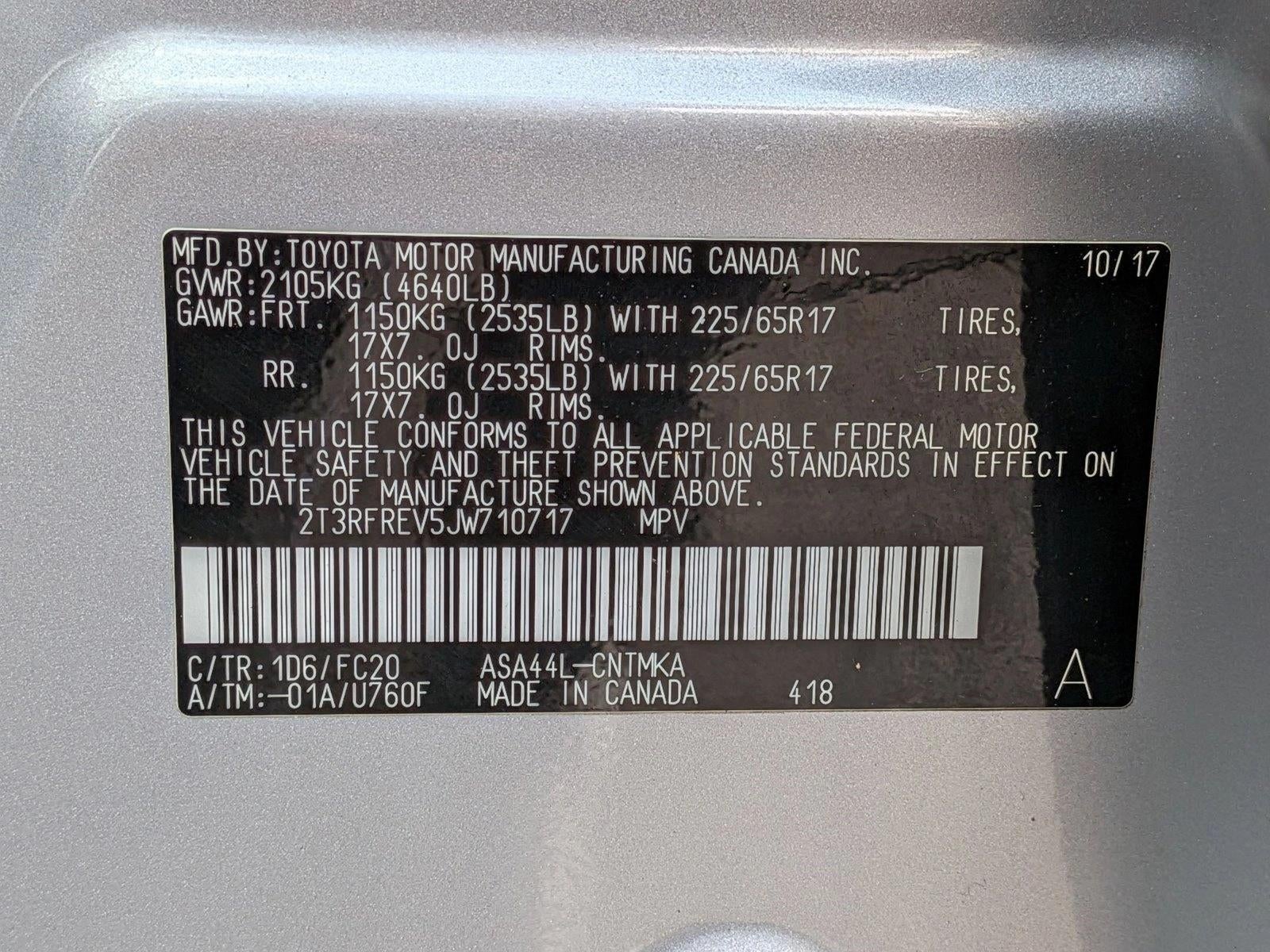 2018 Toyota RAV4 XLE AWD (Natl)