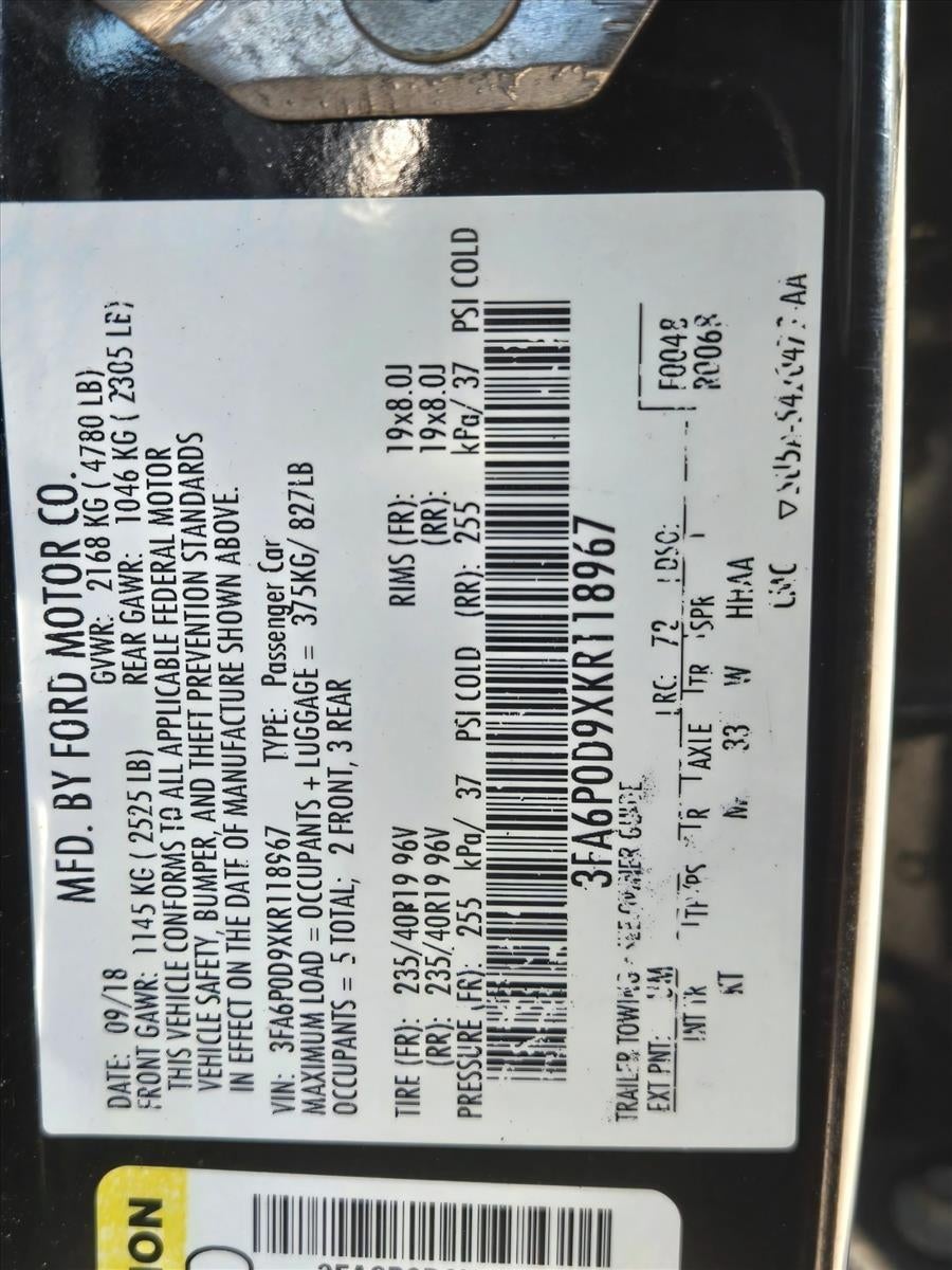 2019 Ford Fusion Titanium AWD