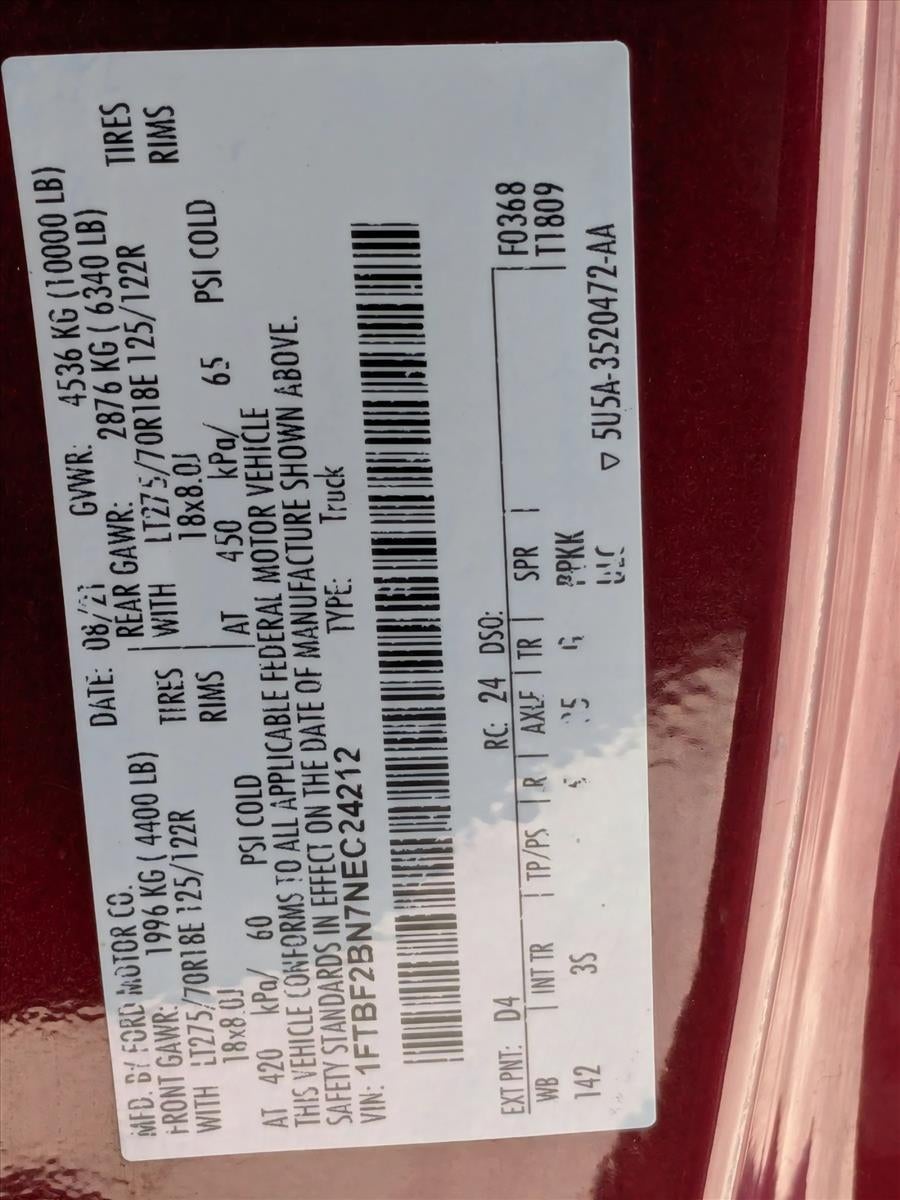 2022 Ford Super Duty F-250 SRW XLT 4WD Reg Cab 8' Box