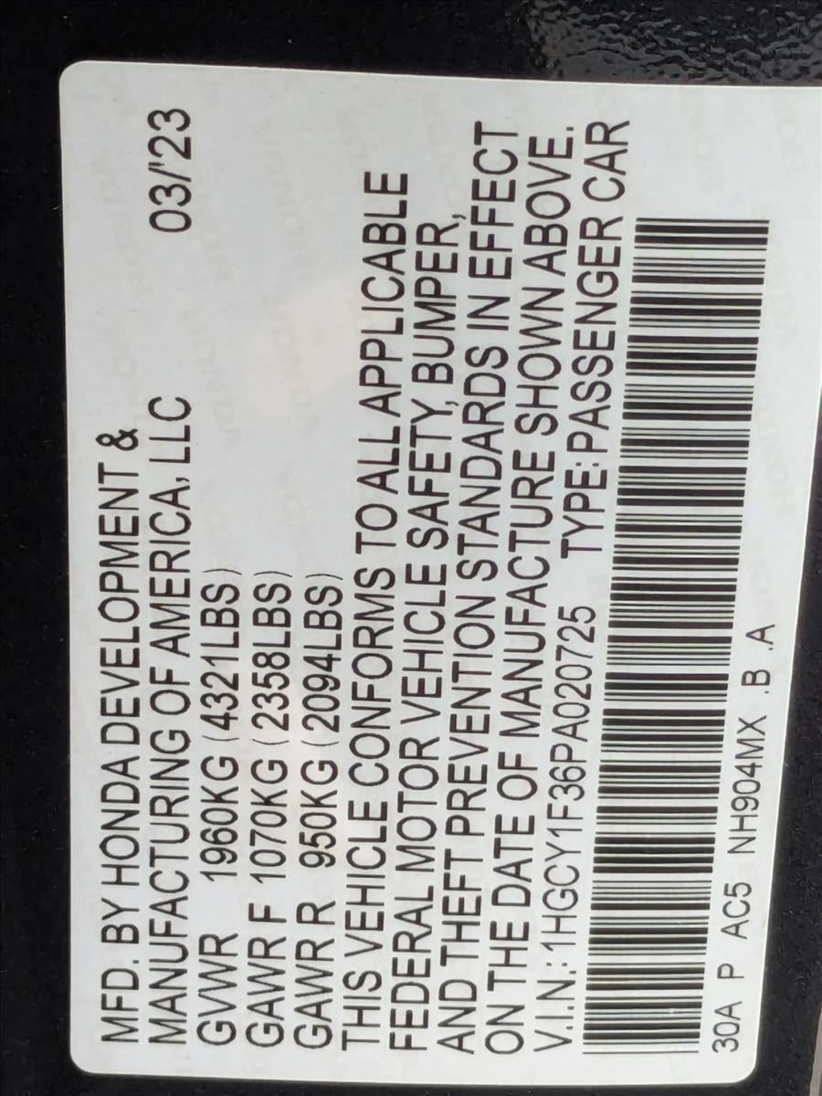 2023 Honda Accord Sedan EX CVT