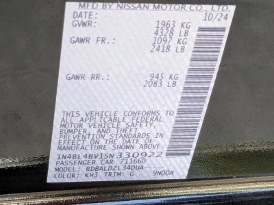 2025 Nissan Altima S FWD