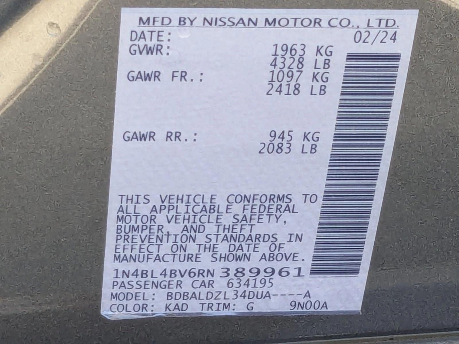 2024 Nissan Altima 2.5 S Sedan
