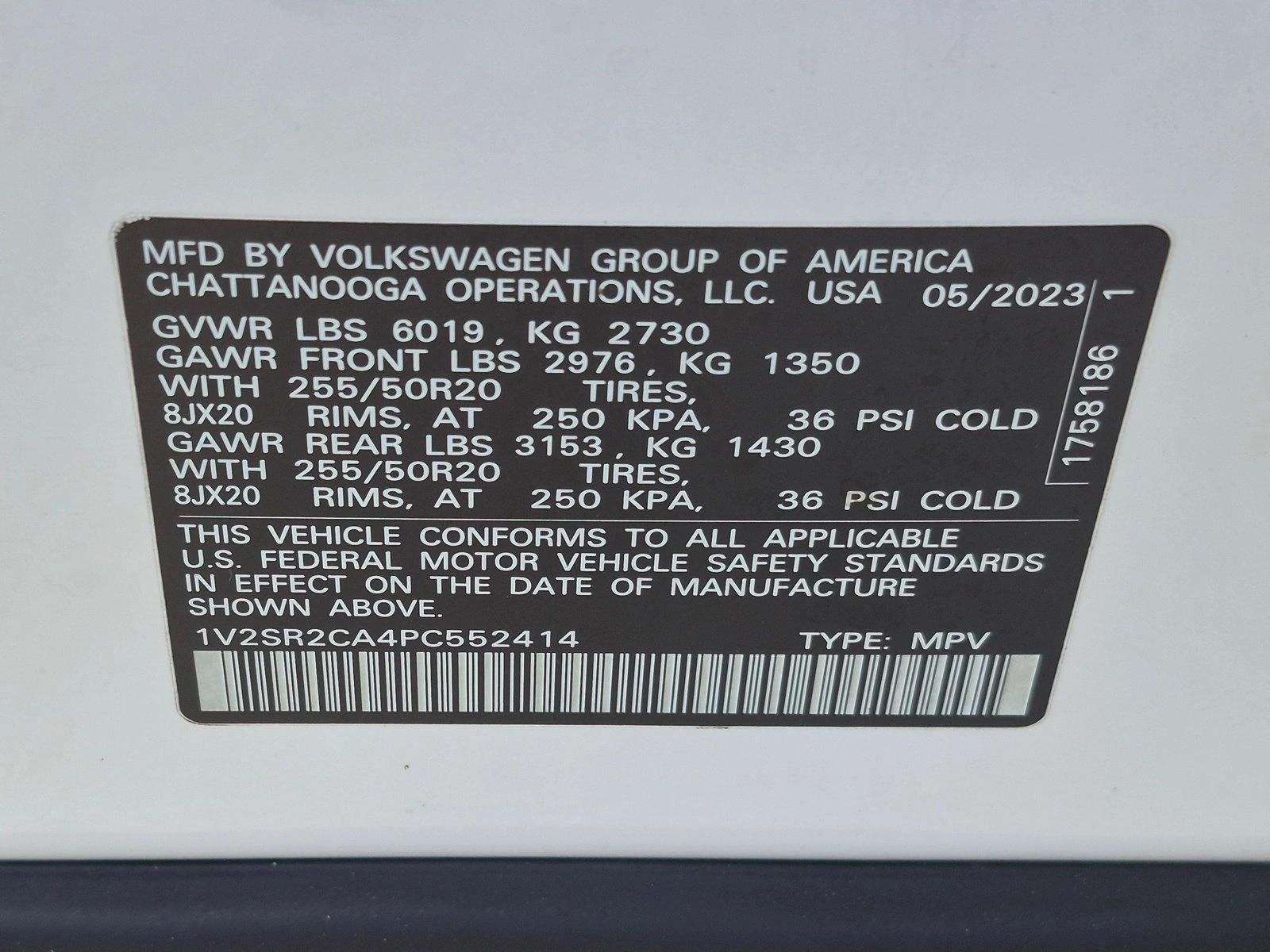 2023 Volkswagen Atlas 3.6L V6 SEL R-Line Black 4MOTION