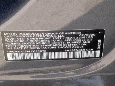 2020 Volkswagen Passat 2.0T R-Line Auto