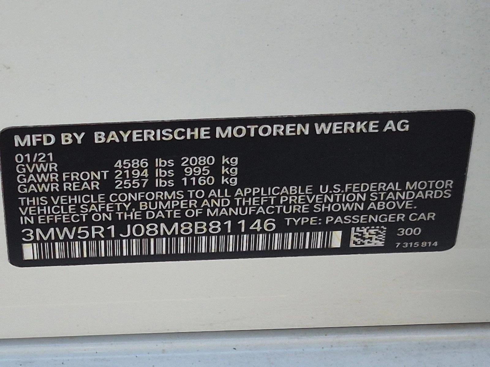 2021 BMW 330i Sedan North America