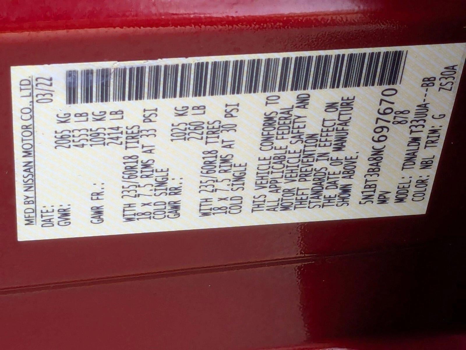 2022 Nissan Rogue FWD SV