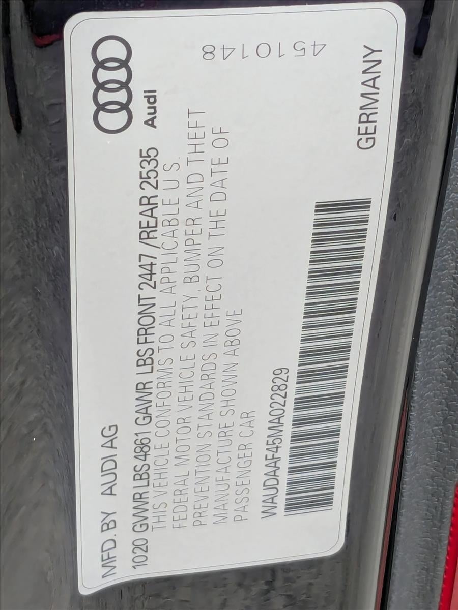 2021 Audi A4 Sedan S line Premium 45 TFSI quattro