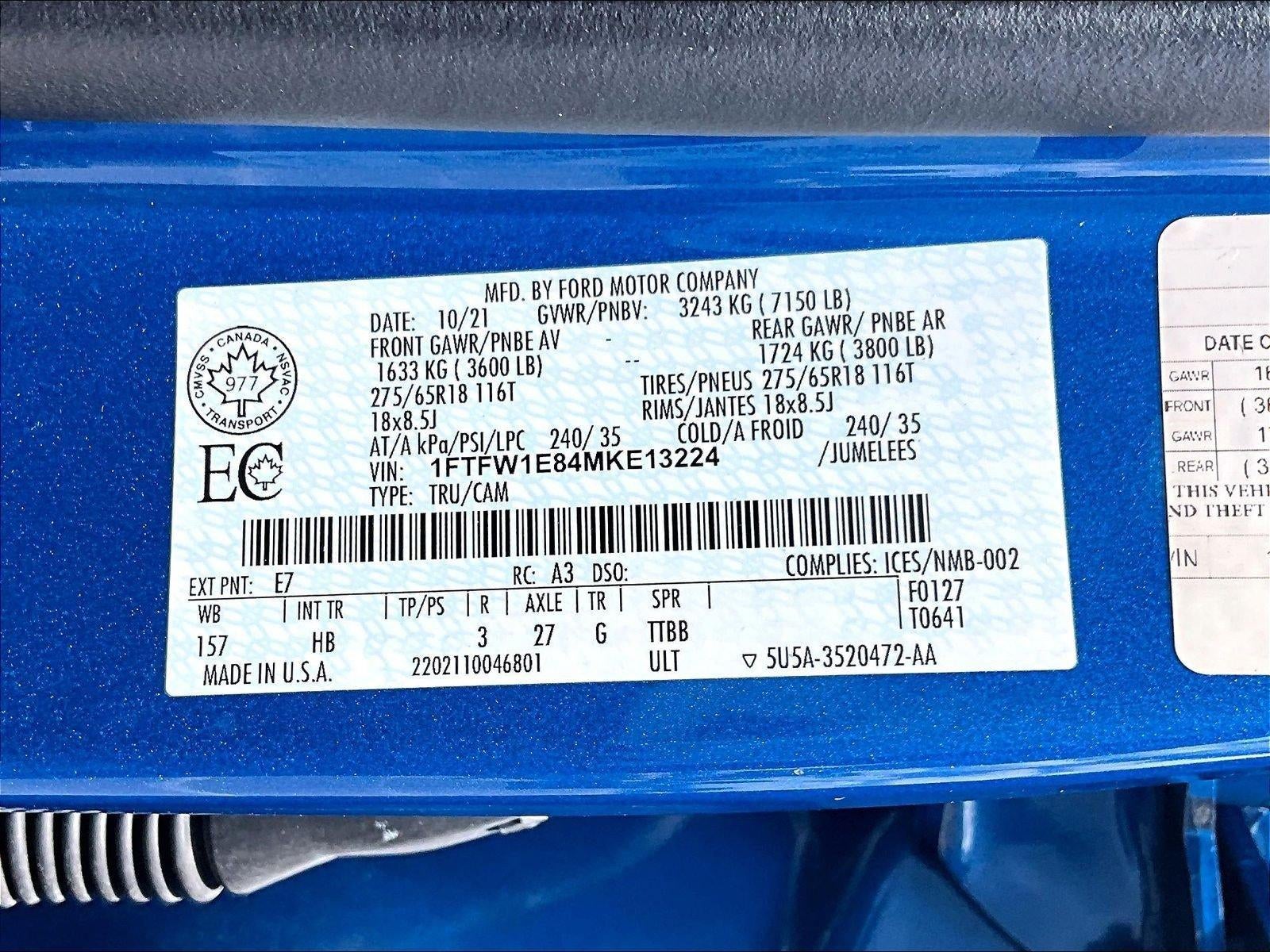 2021 Ford F-150 LARIAT 4WD SuperCrew 5.5' Box