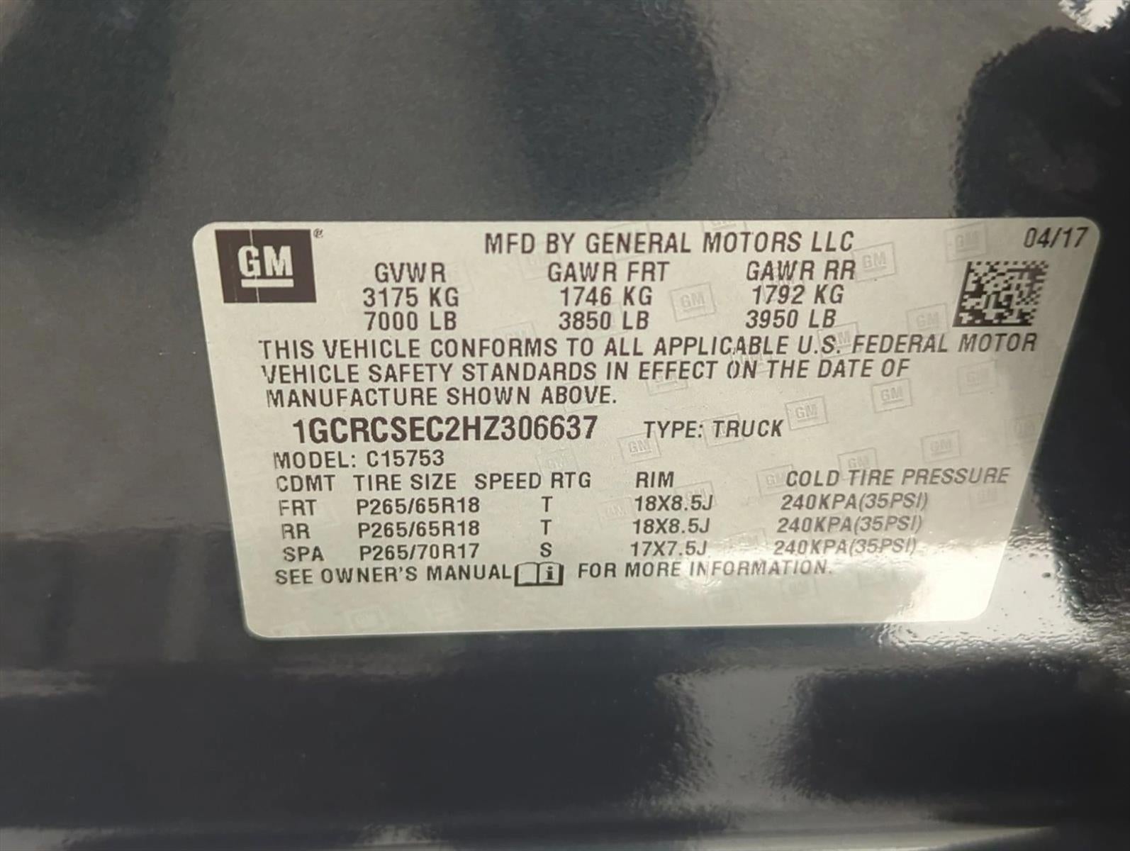 2017 Chevrolet Silverado 1500 Double Cab Standard Box 2-Wheel Drive LTZ