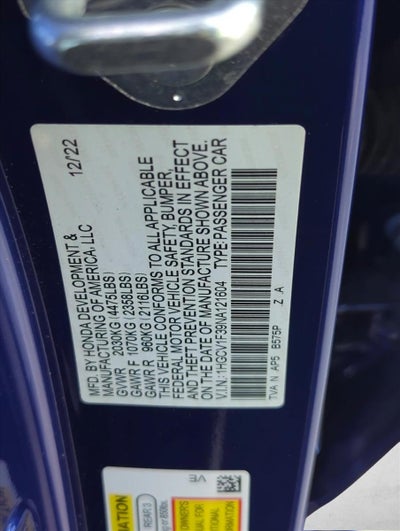 2022 Honda Accord Sedan Sport 1.5T CVT