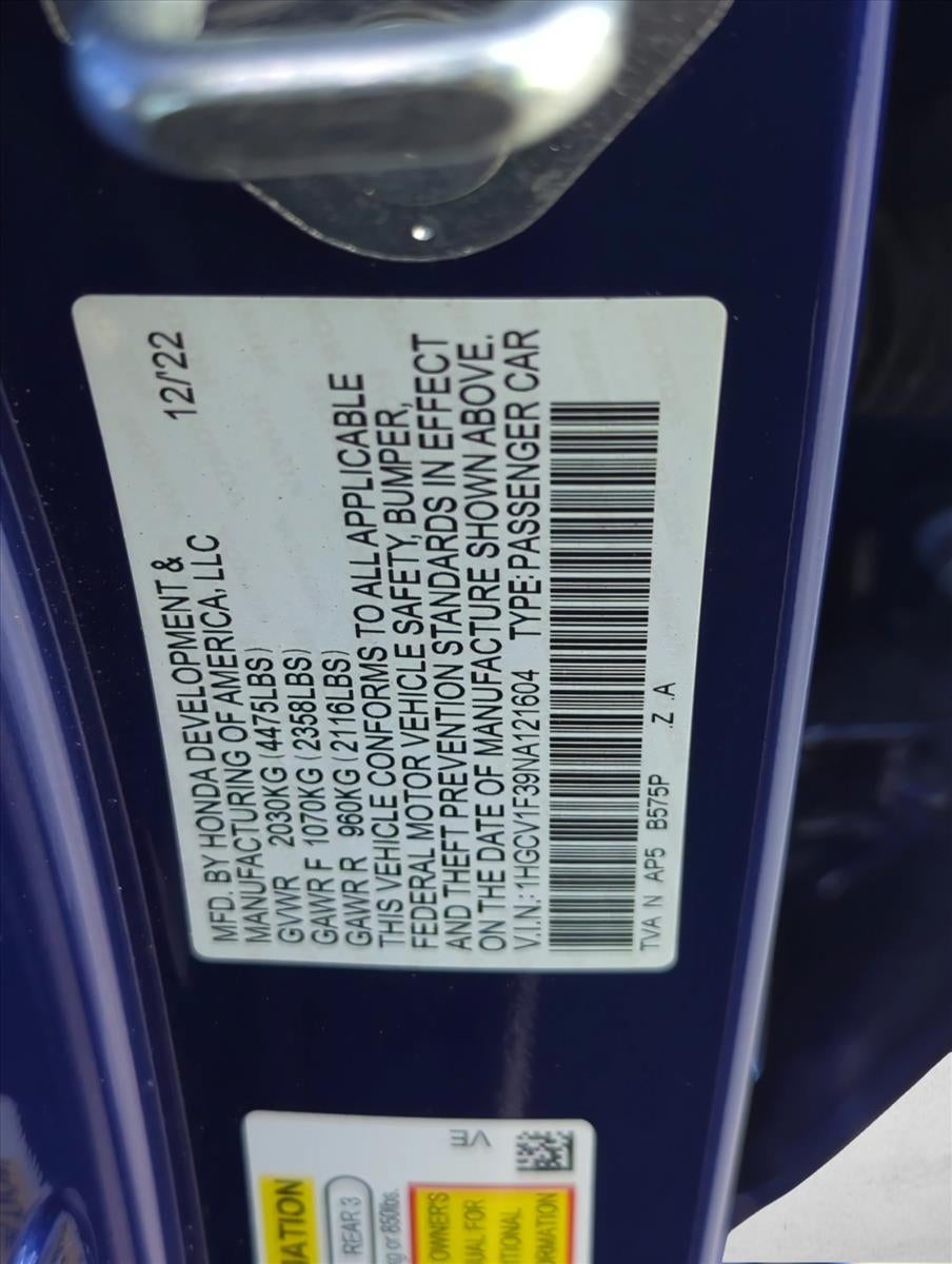 2022 Honda Accord Sedan Sport 1.5T CVT