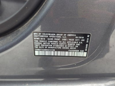 2017 Volkswagen Passat R-Line w/Comfort Pkg Auto