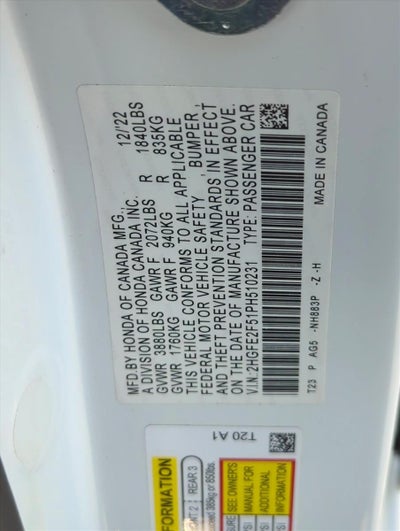 2023 Honda Civic Sedan Sport CVT