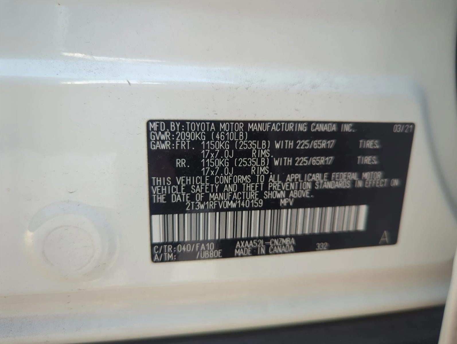 2021 Toyota RAV4 XLE FWD (GS)