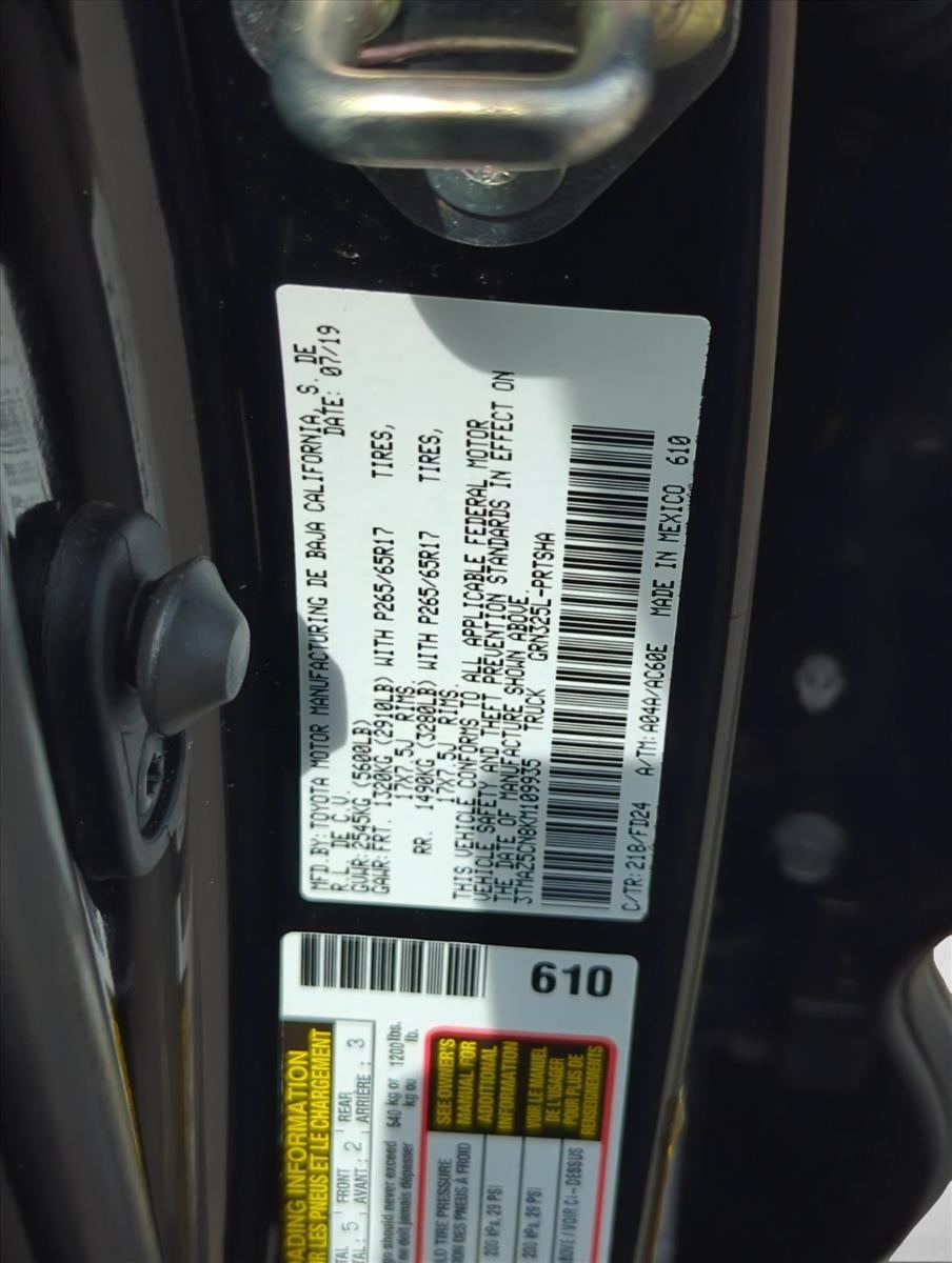 2019 Toyota Tacoma 2WD 2WD TRD Sport Double Cab 5' Bed V6 AT (Natl)