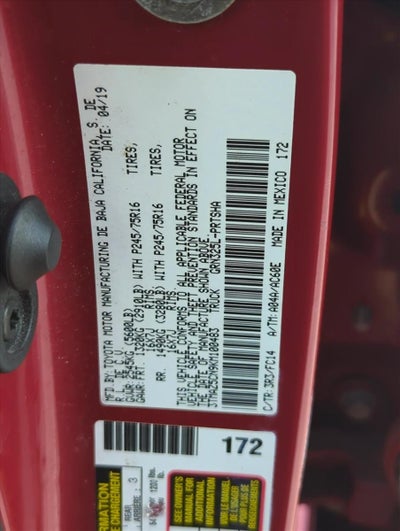 2019 Toyota Tacoma 2WD 2WD SR5 Double Cab 5' Bed V6 AT (GS)