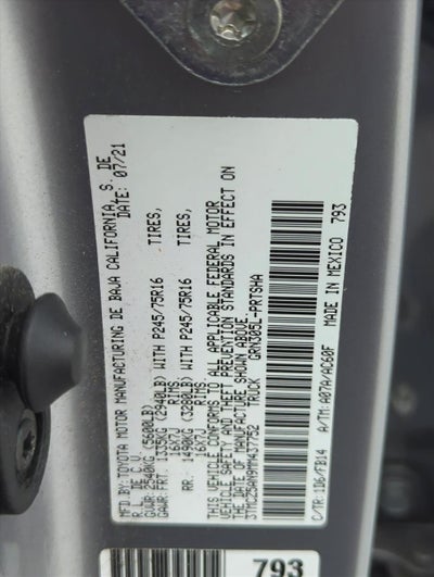 2021 Toyota Tacoma 4WD 4WD SR Double Cab 5' Bed V6 AT (GS)