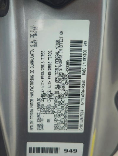 2022 Toyota Tacoma 2WD 2WD SR5 Access Cab 6' Bed V6 AT (Natl)