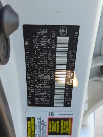 2022 Toyota Camry LE Auto (Natl)