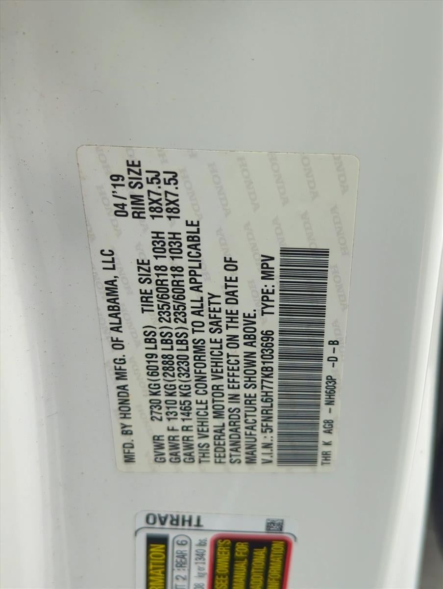 2019 Honda Odyssey EX-L Auto