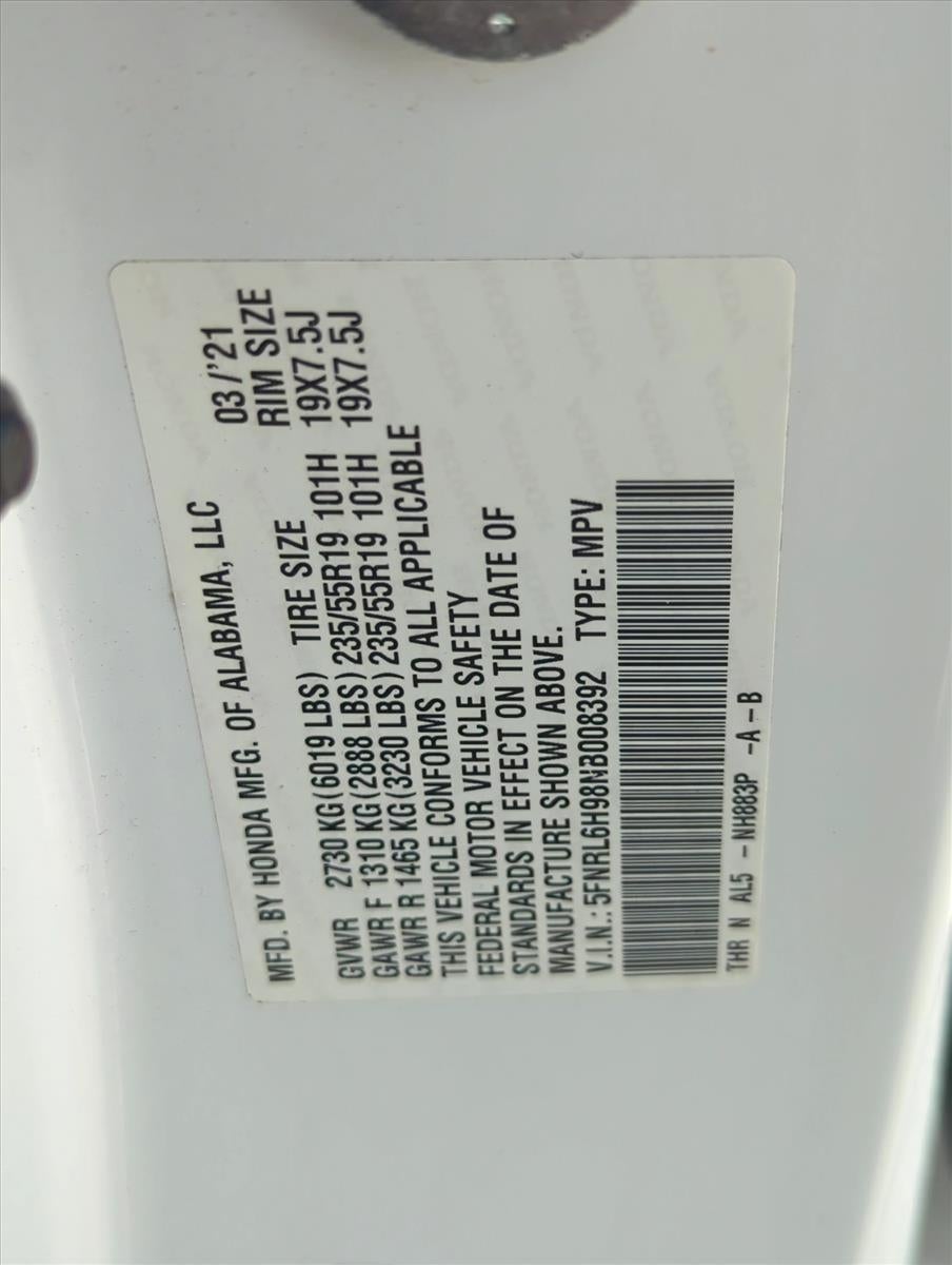 2022 Honda Odyssey Elite Auto
