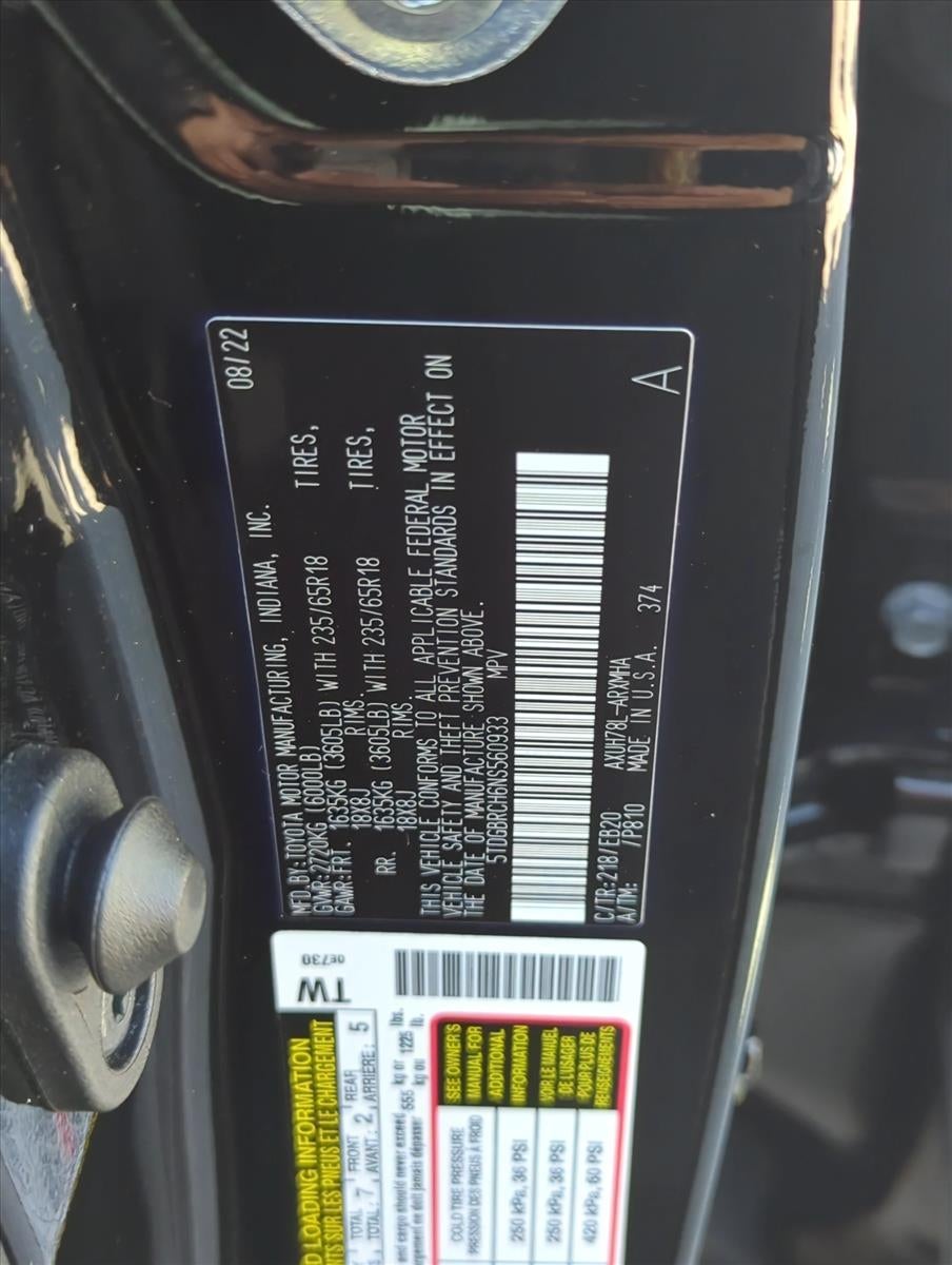 2022 Toyota Highlander Hybrid XLE AWD (Natl)