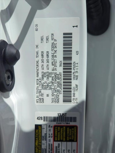 2026 Toyota Tundra 4WD 4WD SR5 CrewMax 5.5' Bed (SE)
