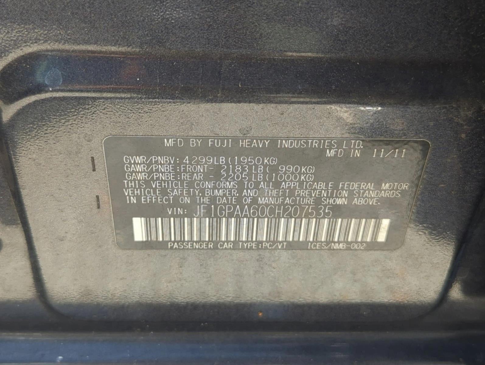 2012 Subaru Impreza Wagon 2.0i 5-Door Automatic